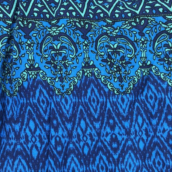 BLUE PATTERNED PALAZZO PANTS - Picture 3 of 5